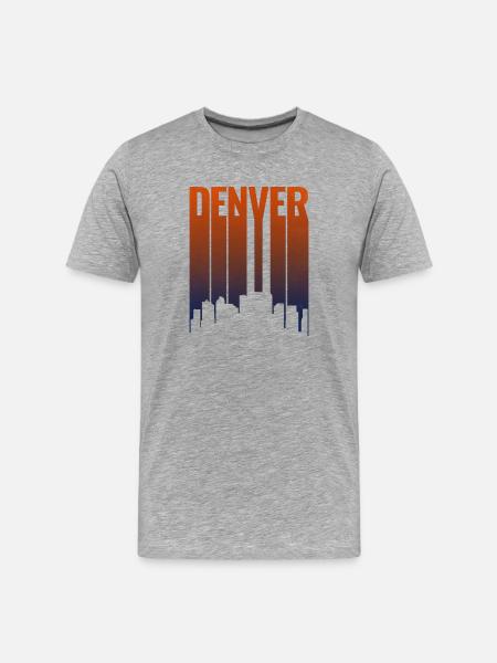 Denver Skyline Gradient - Men's Premium Organic T-Shirt - heather grey