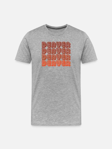 Denver Retro Block Font - Men's Premium Organic T-Shirt - heather grey