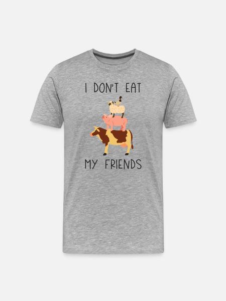 I Don't Eat My Friends - Men's Premium Organic T-Shirt - heather grey