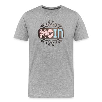MOIN - BEGRÜßUNG SPRÜCHE - NORDDEUTSCHLAND - Männer Premium Bio T-Shirt - Grau meliert - Vorne - Damien (186cm)
