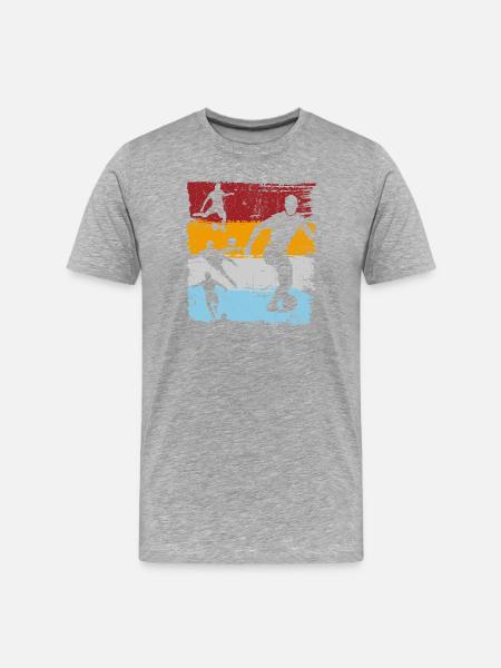 Farbblock-Fußball-Silhouetten - Männer Premium Bio T-Shirt - Grau meliert