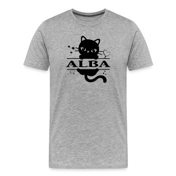 t-shirt Alba t-shirt gift idea cat Katze cat - Men's Premium Organic T-Shirt - heather grey - Front - Damien (186cm)