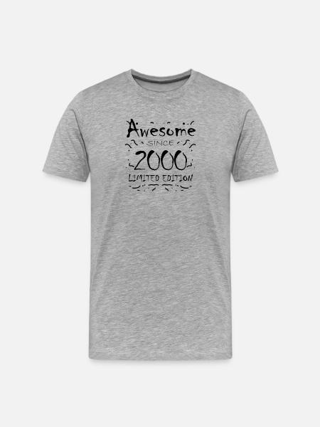 2000 - Millésime 2000 - Fantastique depuis 2000 - T-shirt bio Premium Homme - gris chiné