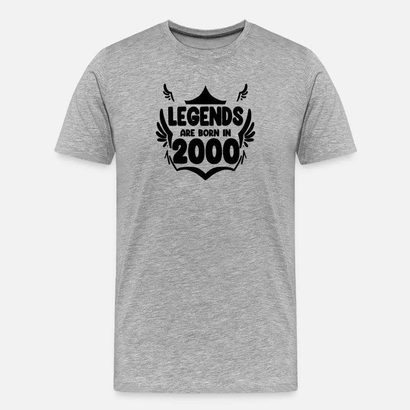 2000 - Männer Premium Bio T-Shirt - Grau meliert