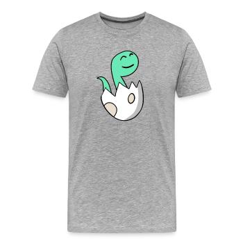 Dinosaur Egg Dino Baby Motif - Men's Premium Organic T-Shirt - heather grey - Front - Damien (186cm)
