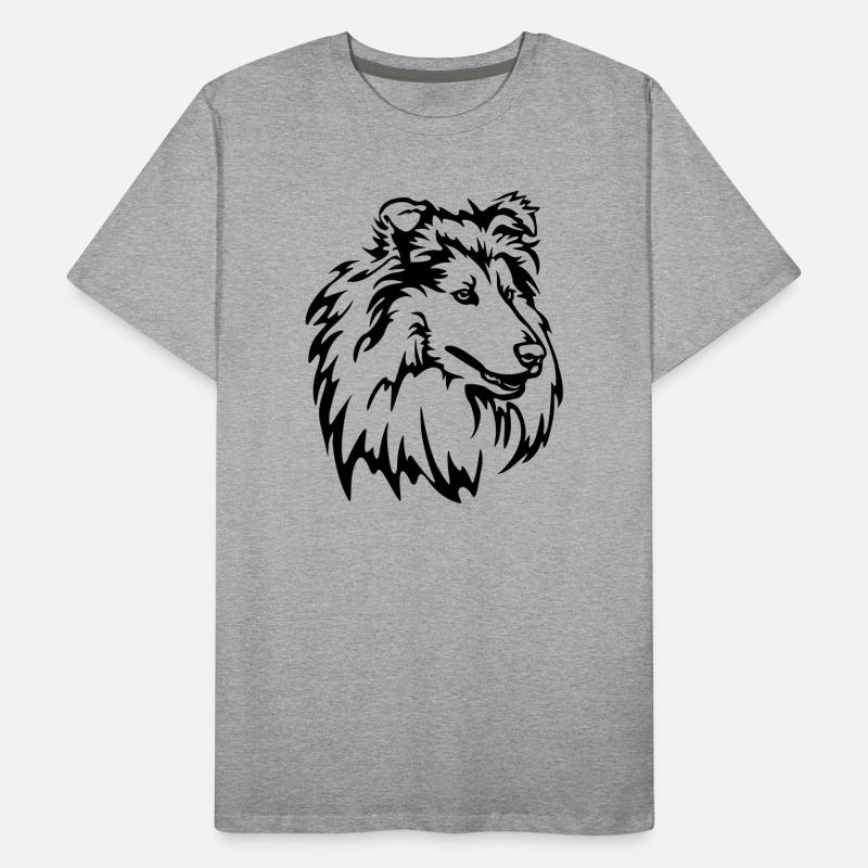 Collie Head Men's Premium Organic T-Shirt
