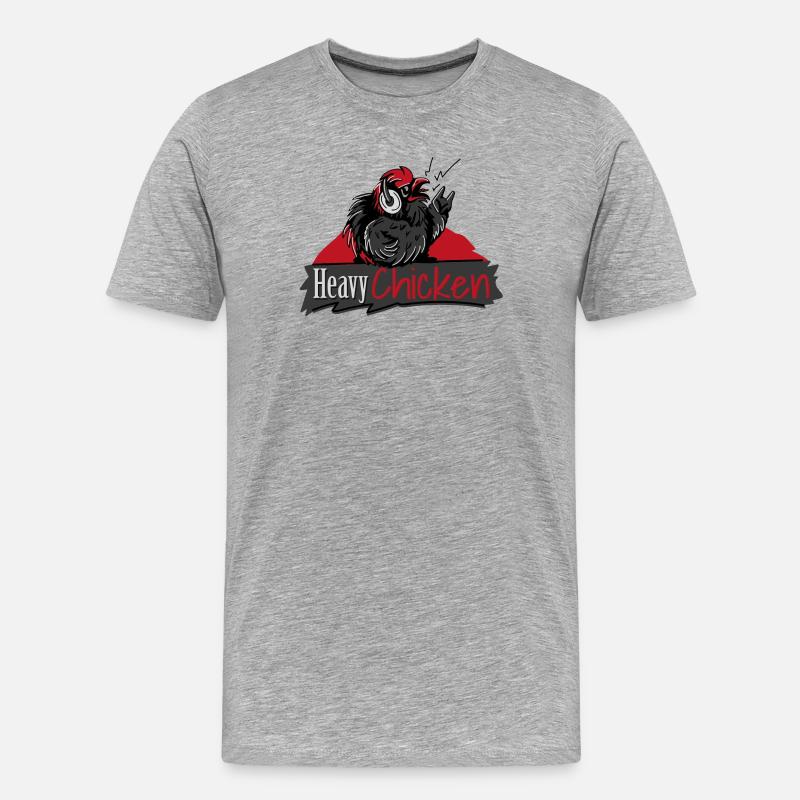 Heavy Chicken - Männer Premium Bio T-Shirt - Grau meliert