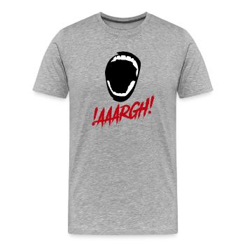 Argh!!! Schreien!!! - Männer Premium Bio T-Shirt - Grau meliert - Vorne - Damien (186cm)