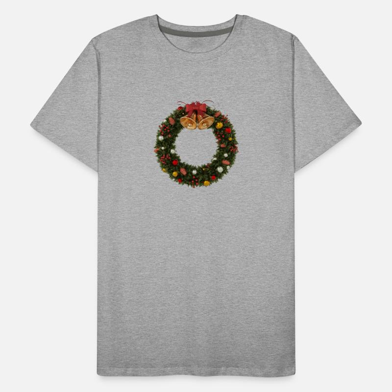 Weihnachtskranz mit Glocken und Schleife Männer Premium Bio T-Shirt