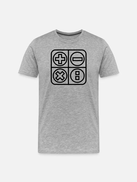 Calculate logo emblem shadow image - Men's Premium Organic T-Shirt - heather grey