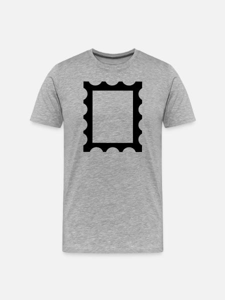Stamp contour frame - Men's Premium Organic T-Shirt - heather grey