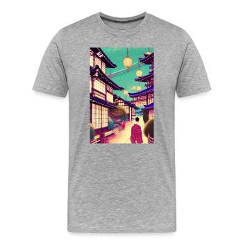 Print 8 - Men's Premium Organic T-Shirt - heather grey - Front - Damien (186cm)