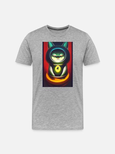 Maneki neko 3 - Men's Premium Organic T-Shirt - heather grey