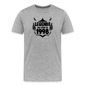 1998 - Men's Premium Organic T-Shirt - heather grey - Front - Damien (186cm)