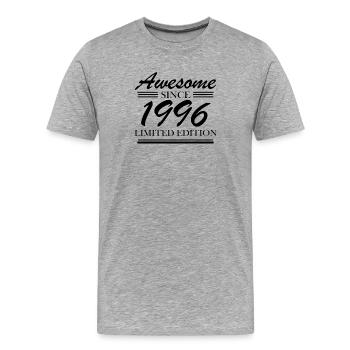 1996 - Jahrgang 1996 - Fantastisch seit 1996 - Männer Premium Bio T-Shirt - Grau meliert - Vorne - Damien (186cm)