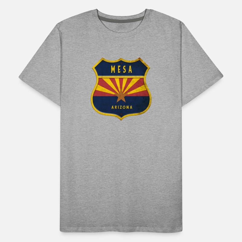 Design du blason du drapeau de Mesa Arizona T-shirt bio Premium Homme