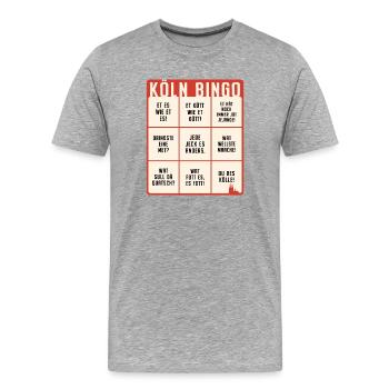 Köln Bingo Kölsch Et Kütt Alaaf Kölner Karneval - Männer Premium Bio T-Shirt - Grau meliert - Vorne - Damien (186cm)