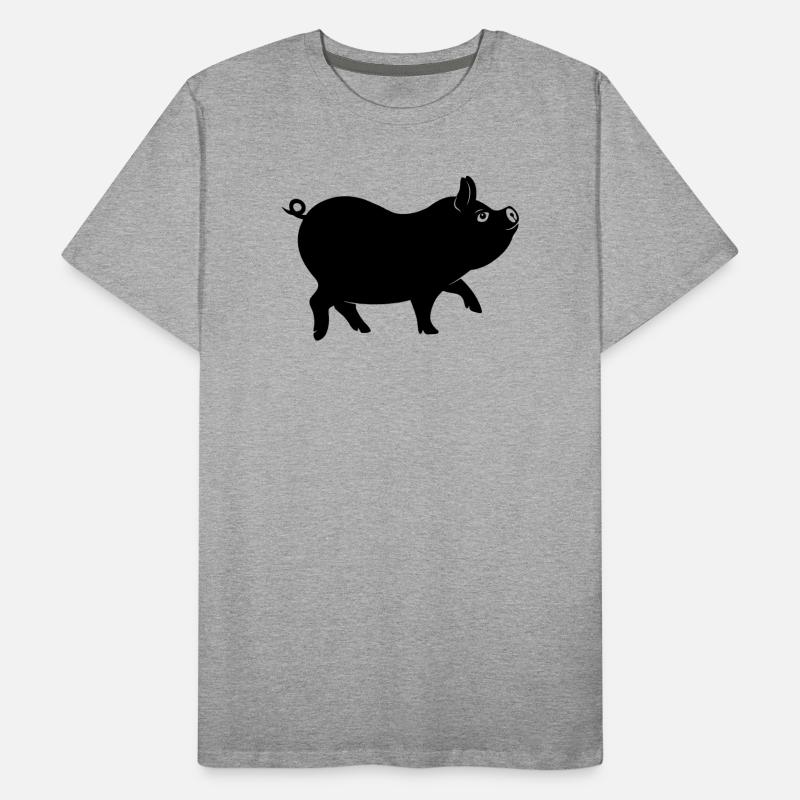 Schweineschattenfigur mit lockigem Schwanz Männer Premium Bio T-Shirt