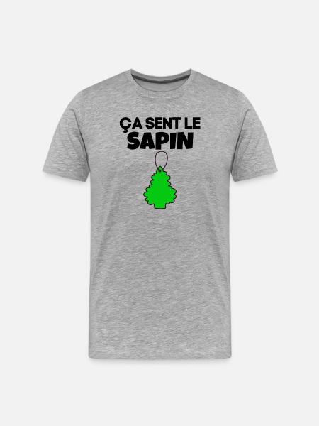 ça sent le sapin - T-shirt bio Premium Homme - gris chiné