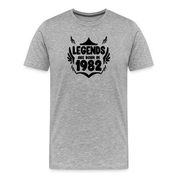 1982 - Jahrgang 1982 - Männer Premium Bio T-Shirt - Grau meliert - Vorne - Damien (186cm)