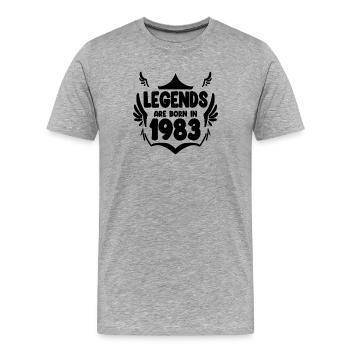 1983 - Jahrgang 1983 - Männer Premium Bio T-Shirt - Grau meliert - Vorne - Damien (186cm)