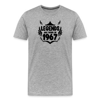 1967 - Jahrgang 1967 - Männer Premium Bio T-Shirt - Grau meliert - Vorne - Damien (186cm)
