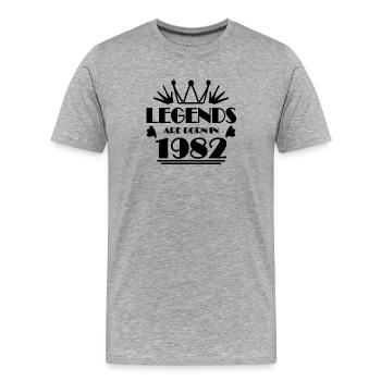 1982 - Born 1982 - Men's Premium Organic T-Shirt - heather grey - Front - Damien (186cm)