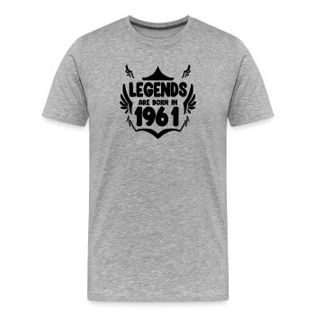 1961 - Born 1961 - Men's Premium Organic T-Shirt - heather grey - Front - Damien (186cm)