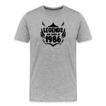 1986 - Jahrgang 1986 - Männer Premium Bio T-Shirt - Grau meliert - Vorne - Damien (186cm)