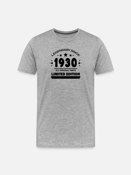 1930 - Born 1930 - Men's Premium Organic T-Shirt - heather grey