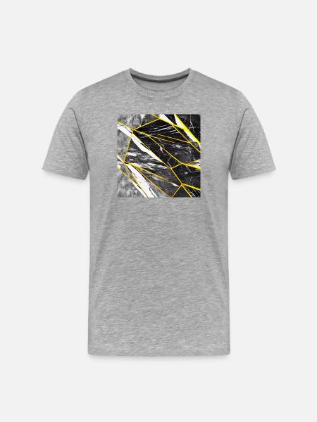 Black Gold Faux Marble - Men's Premium Organic T-Shirt - heather grey