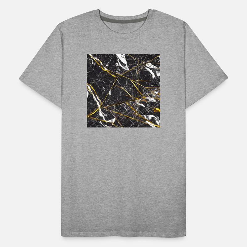 Marbre Or Noir Imitation Marbre T-shirt bio Premium Homme