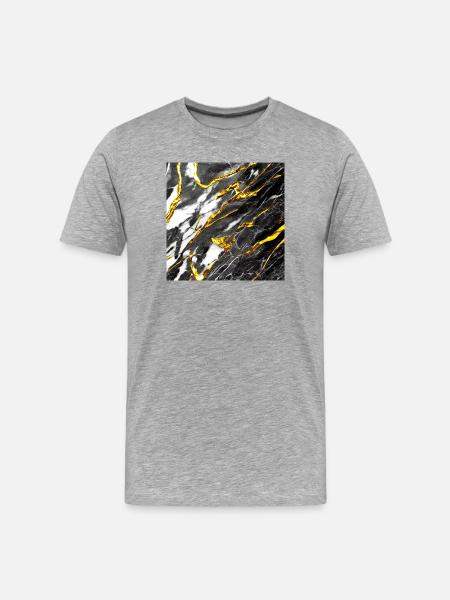 Marble Optics Black Gold - Men's Premium Organic T-Shirt - heather grey