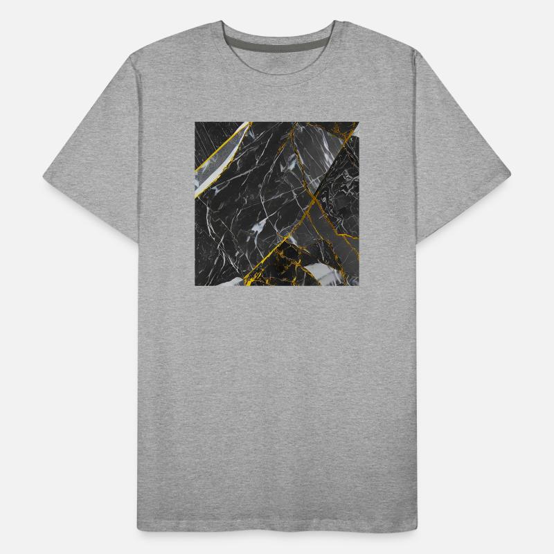 Marmor Schwarz Gold Textur Männer Premium Bio T-Shirt