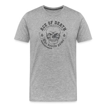 Ace of death - Men's Premium Organic T-Shirt - heather grey - Front - Damien (186cm)