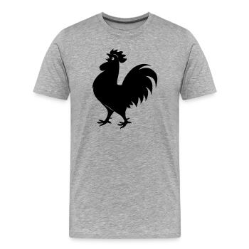 Figure d’ombre de coq - T-shirt bio Premium Homme - gris chiné - Devant - Damien (186cm)