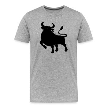 Os Schattenfigur - Männer Premium Bio T-Shirt - Grau meliert - Vorne - Damien (186cm)