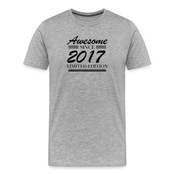 2017 - Vintage 2017 - Fantastic since 2017 - Men's Premium Organic T-Shirt - heather grey - Front - Damien (186cm)
