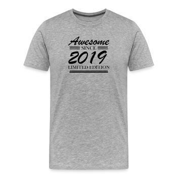 2019 - Year of birth 2019 - Year of birth 2019 - Men's Premium Organic T-Shirt - heather grey - Front - Damien (186cm)