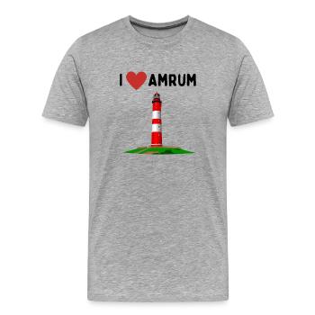 I love Amrum - Men's Premium Organic T-Shirt - heather grey - Front - Damien (186cm)