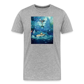 Magischer Ozean - Männer Premium Bio T-Shirt - Grau meliert - Vorne - Damien (186cm)