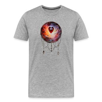 The heart of the universe - Men's Premium Organic T-Shirt - heather grey - Front - Damien (186cm)