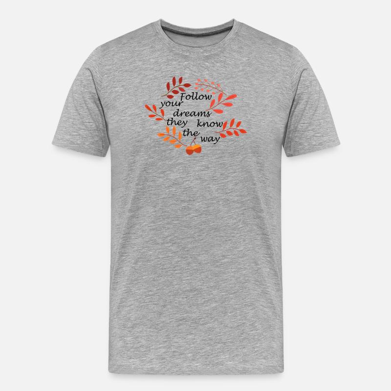 Herbstlaub und Eicheln Muster - Männer Premium Bio T-Shirt - Grau meliert