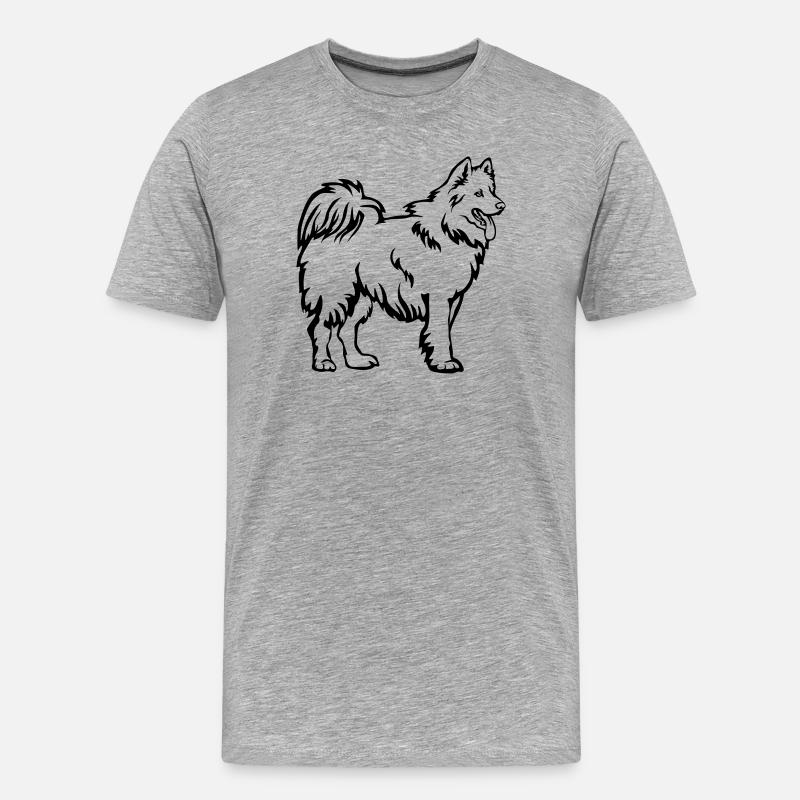 Samojede - Männer Premium Bio T-Shirt - Grau meliert