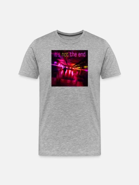 Neonpfad der Nacht - Männer Premium Bio T-Shirt - Grau meliert