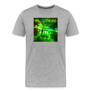 Es ist nicht das Ende Neon Tunnel - Männer Premium Bio T-Shirt - Grau meliert - Vorne - Damien (186cm)