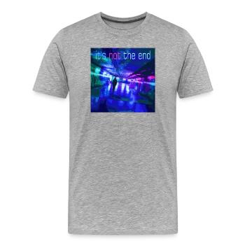 Ce n’est pas la fin Neon Tunnel - T-shirt bio Premium Homme - gris chiné - Devant - Damien (186cm)