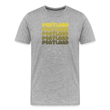 Portland Retro Gradient Typo - Men's Premium Organic T-Shirt - heather grey - Front - Damien (186cm)