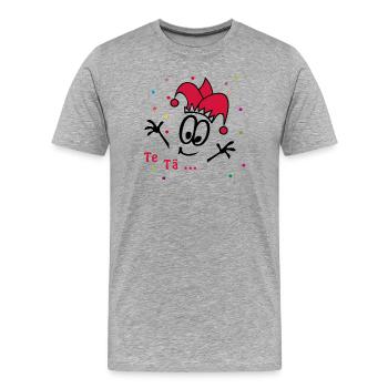 Fasching, Karneval, Konfetti - Männer Premium Bio T-Shirt - Grau meliert - Vorne - Damien (186cm)