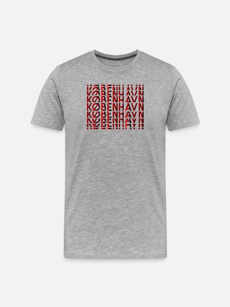 Copenhagen Neon Typography Pattern - Men's Premium Organic T-Shirt - heather grey
